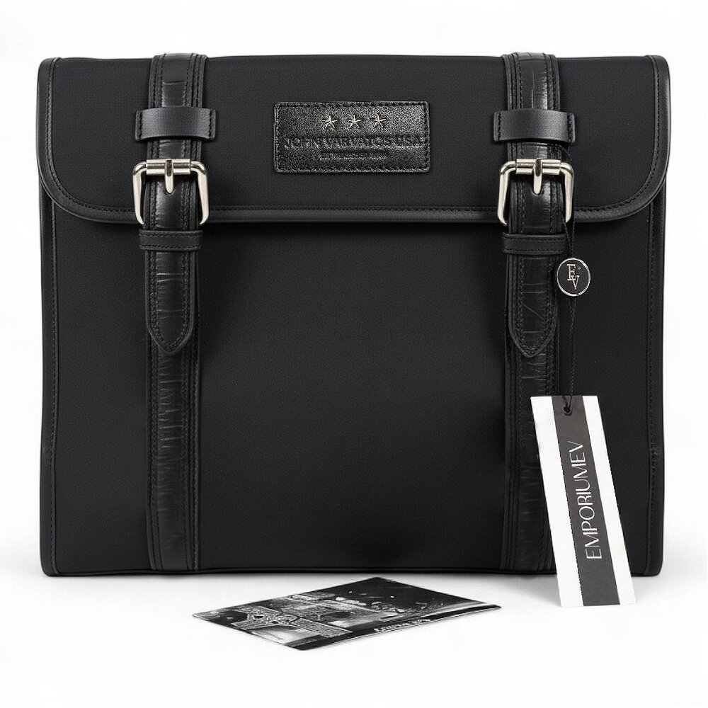 John Varvatos U.S.A. Remy iPad Sleeve M04154B Black Leather Trim Tablet Case